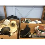 Three trays of assorted, Roberts radios etc.