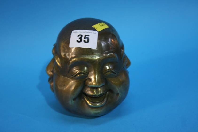 A four faced brass Buddha's head - Image 3 of 5