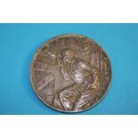 A large silver medallion by Godeford Devreese, str