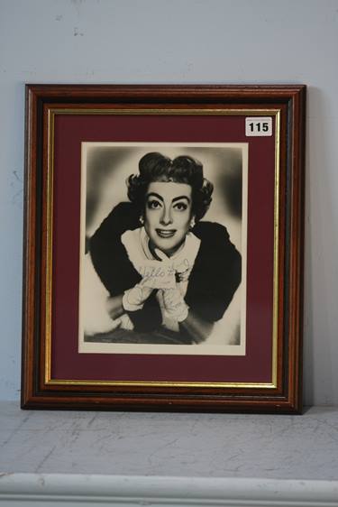 Joan Crawford (1904-1977) signed photograph, framed