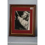 Lauren Bacall (1924-2014), signed photograph, framed