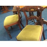 A pair of Victorian walnut dining chairs