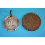 A rare bronze medallion by Duvivier, dated 1775, P