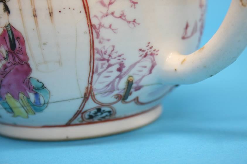 A Canton Chinese enamel decorated teapot and another Chinese teapot (2) - Image 11 of 24