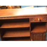 An oak open bookcase