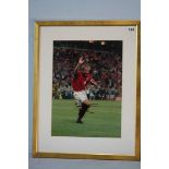 Alan Shearer, framed signed photo after scoring for England