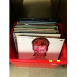 Box of records, Bowie etc.