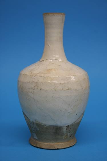 A Song Dynasty Cizhou bottle vase with cream glaze, the lower part with buff unglazed body, 20cm - Image 7 of 12