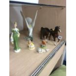 Royal Doulton figure, Beswick horses etc.