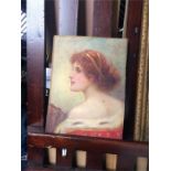 Gilt framed watercolour, Portrait of a lady, 'Anni