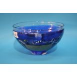 A Kosta Boda glass bowl, signed B. Vallian (Bertil