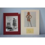 Janet Leigh signed photograph and Jane Fonda mounted with a photo from Barbarella