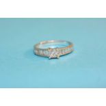 An 18ct white gold and diamond ring, approx .35ct,