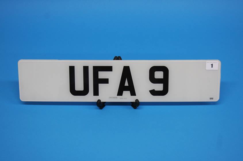 A private number plate UFA 9