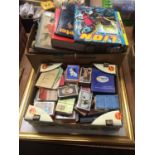 Quantity of playing cards and a box of books