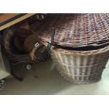 Footstool, basket and contents etc.