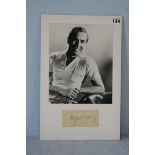 Tyrone Power (1914-1958) mounted signature with blue and white photograph