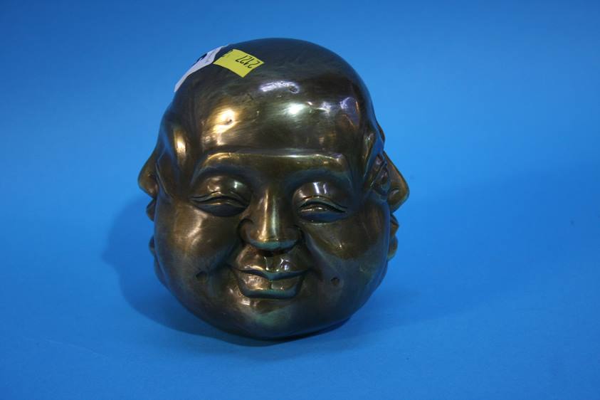 A four faced brass Buddha's head - Image 4 of 5