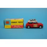 A box for a 321 Mini Cooper S 'Monte Carlo ' 1965, with a 'Monte Carlo' 1967 with red and white