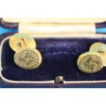A pair of Masonic cuff links and three pairs of Co