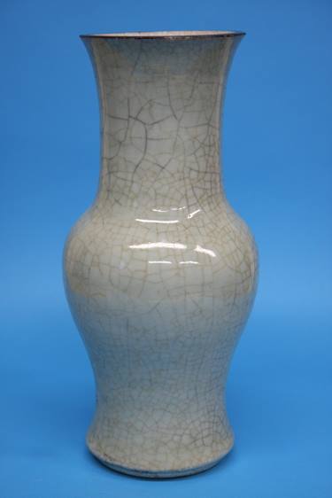 A large GE type Celadon vase of baluster shape, Qi