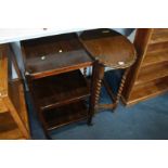 Tea trolley and oak barley twist table