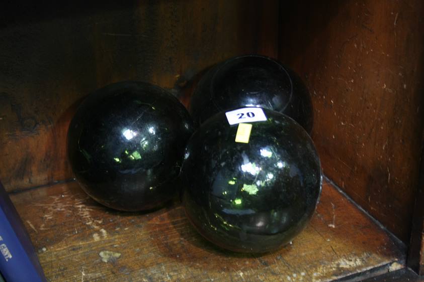 Three glass floats