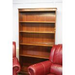 Reproduction mahogany open bookcase