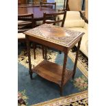 Carved oak occasional table