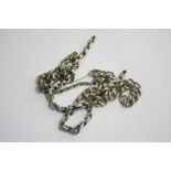 Assorted white metal chains