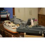 Four various model boats