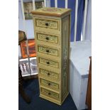 Printed narrow chest of drawers