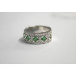 Diamond and emerald ring