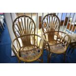 Two bamboo chairs
