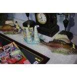 Hornsea cruet, pair of Continental fish etc.