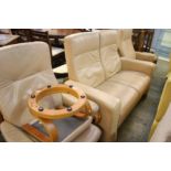 Beige leather suite