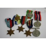 Collection of World War II medals including Atlantic Star, France and Germany Star etc.