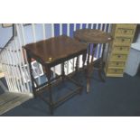 Oak barley twist table etc.