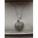 H Samuel silver chain and heart pendant