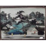 Oriental reverse painting