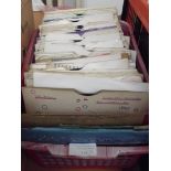 A box of 45s records