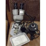 Nikon microscope with accessories