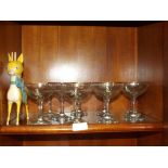 8 Babycham glasses with the advertisement deer