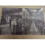 Set of three framed cotton mill prints