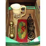 Assorted items to include a Masonic horse brass
