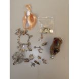 Collection of costume jewellery to include silver charms