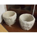 Pair of stoneware planters