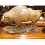 Carved figure of a bison