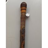 Japanese carved walking cane