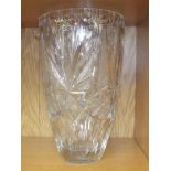 Heavy cut crystal vase